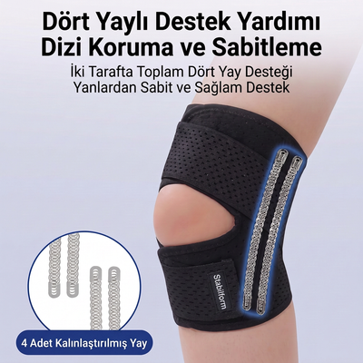 Dört çelik yan yay desteği